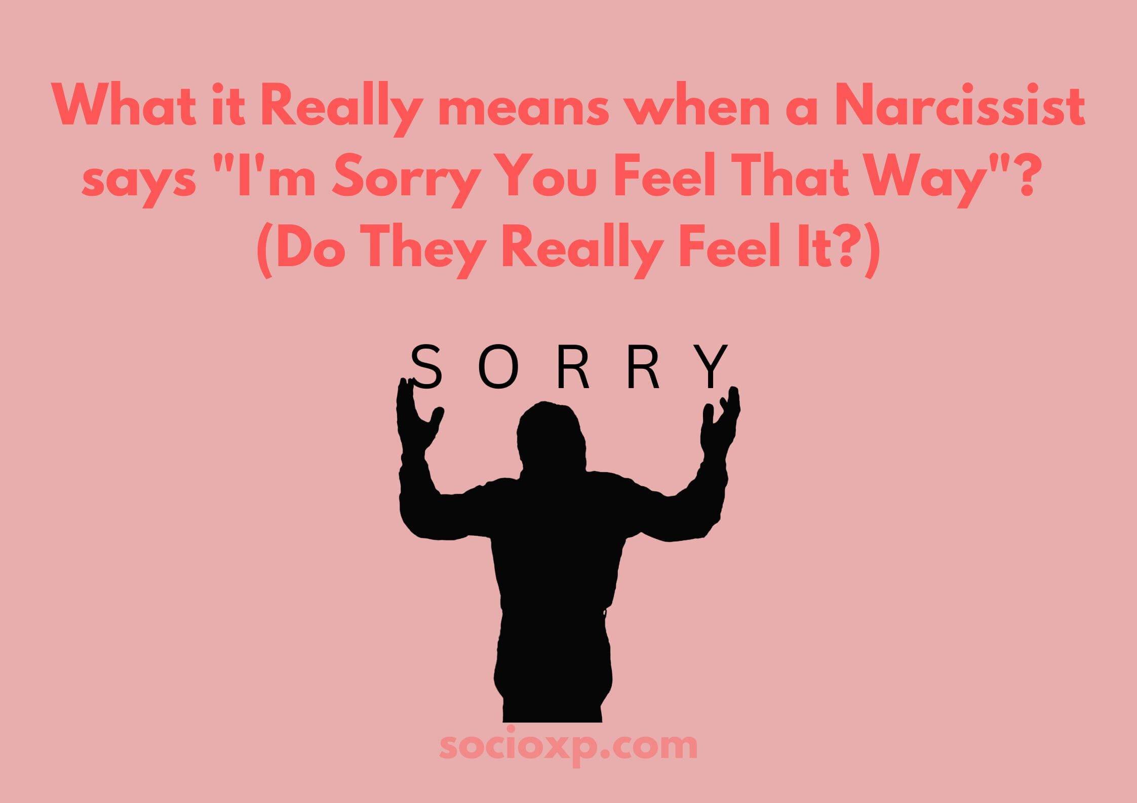 What It Really Means When a Narcissist Says "I'm Sorry You Feel That Way"? (Do They Really Feel It?)
