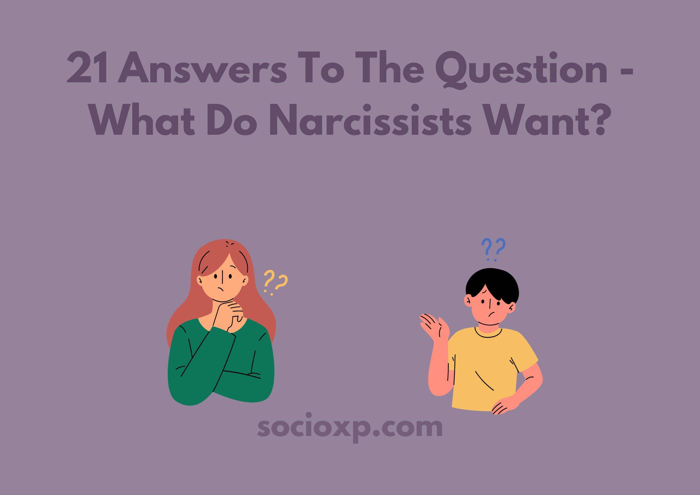 21 Answers To The Question - What Do Narcissists Want?